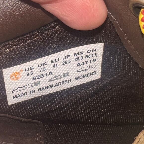 Timberland Women's Amston 6 Inch Wheat Nubuck Wedge Heel Boots Size 9.5 - Picture 6 of 6